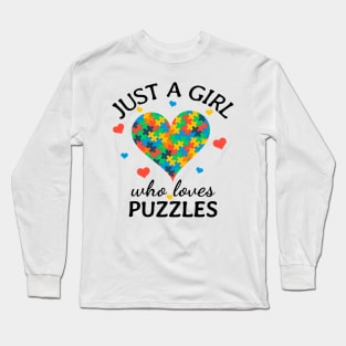 Just a Girl Who Loves puzzles Gift Long Sleeve T-Shirt